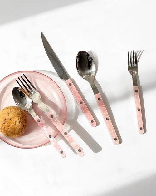✅ 10-Pcs Sleek Modern Pinky Flatware Set – Elegant Stainless Steel Silverware
