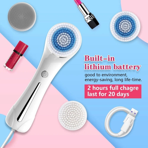 ✅ 3-in-1 Facial Cleansing Brush – Waterproof Exfoliating & Skin Care Tool