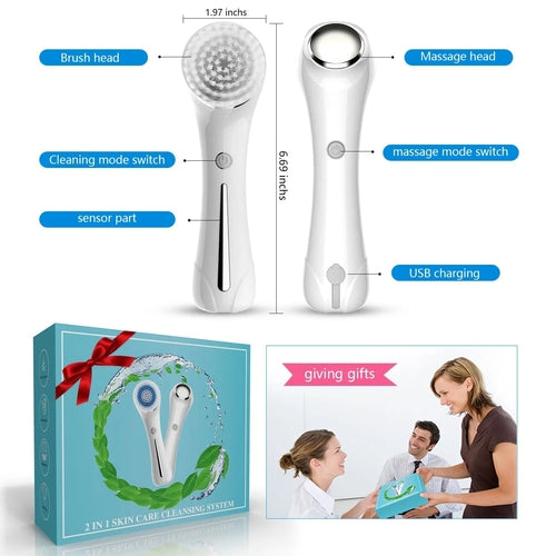 ✅ 3-in-1 Facial Cleansing Brush – Waterproof Exfoliating & Skin Care Tool