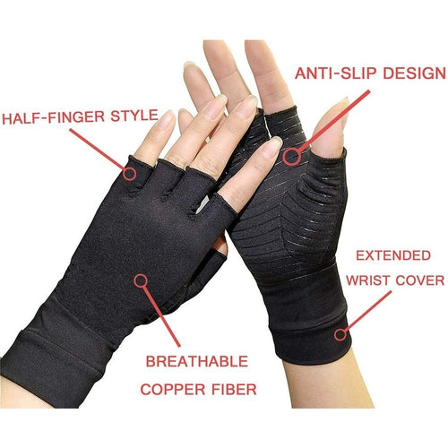 XWOW™ Compression Arthritis Gloves – Pain Relief Half Finger Support Brace (Unisex)