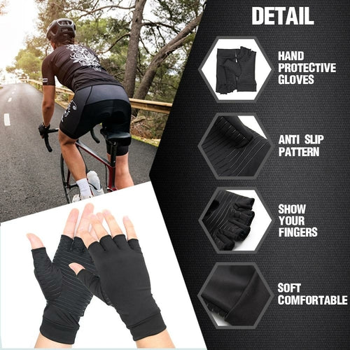 XWOW™ Compression Arthritis Gloves – Pain Relief Half Finger Support Brace (Unisex)