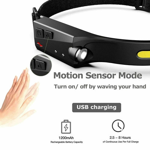 👉 XWOW™ Rechargeable COB LED Headlamp – 350 Lumens Hands-Free Outdoor Torch