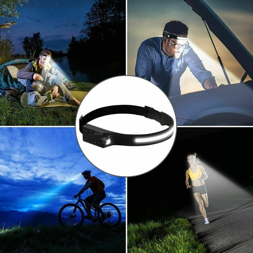 👉 XWOW™ Rechargeable COB LED Headlamp – 350 Lumens Hands-Free Outdoor Torch