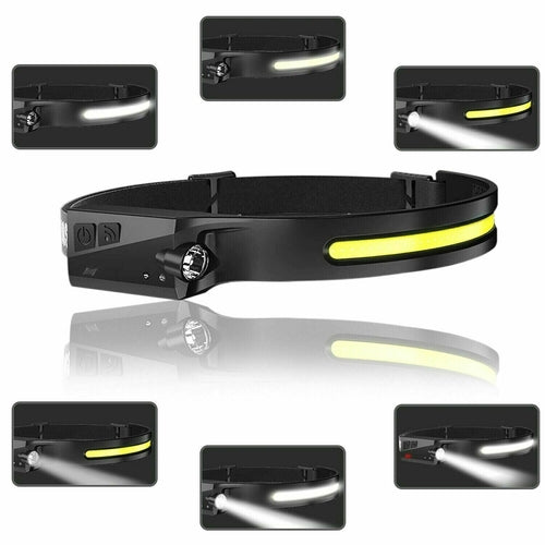 👉 XWOW™ Rechargeable COB LED Headlamp – 350 Lumens Hands-Free Outdoor Torch