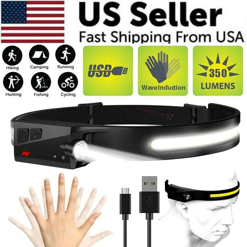 👉 XWOW™ Rechargeable COB LED Headlamp – 350 Lumens Hands-Free Outdoor Torch