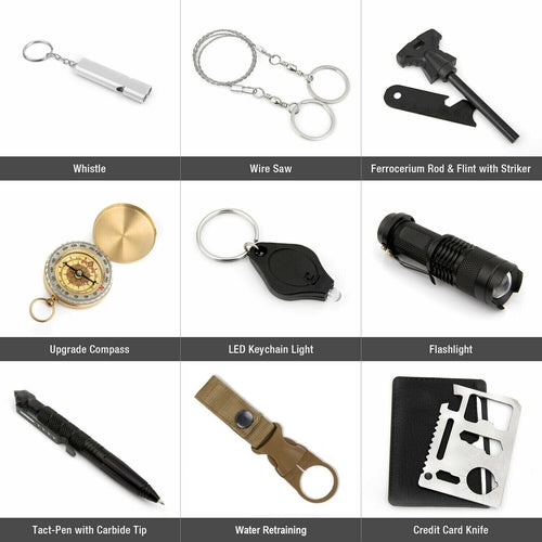 ✅ 14-in-1 Outdoor Emergency Survival & Safety Gear Kit – Camping & Adventure
